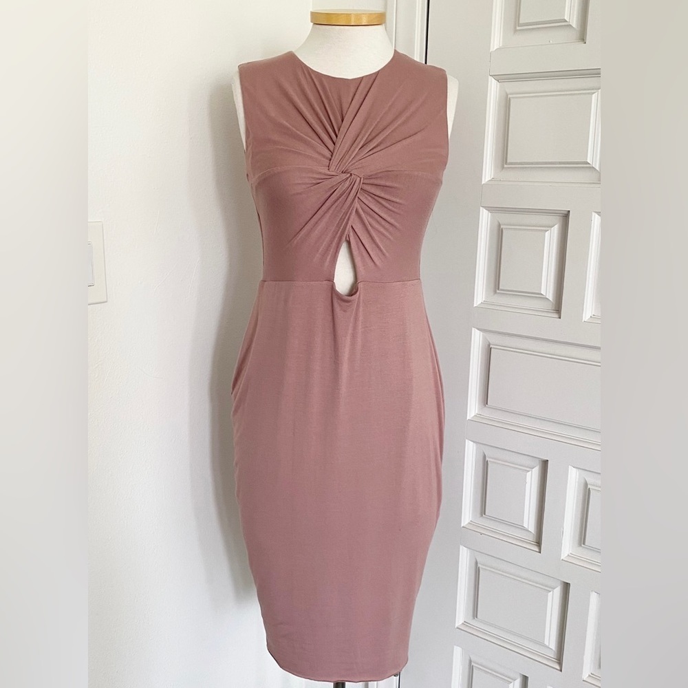 NWT Bailey 44 Mauve Rose Pink Bodycon Sheath Dress Size Large